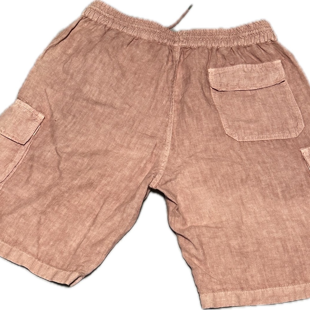Altea Tan Cargo Linen Shorts Relaxed Fit - Picture 2 of 12